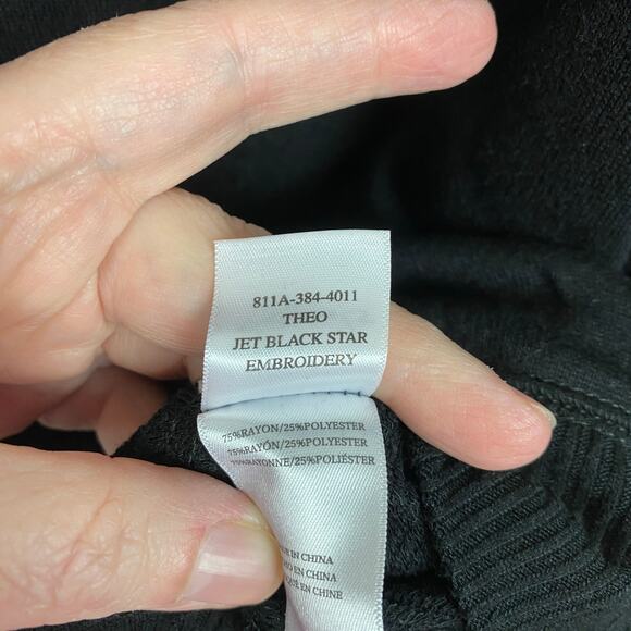 Rails Jet Black Star Embroidered Theo Sweater Sz.M NWT - Picture 14 of 16